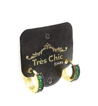 Brincos Argolas Microzirconias Coloridas Banho Ouro 18k 3208 Brincos Argolas Microzirconias Coloridas Banho Ouro 18k 3208