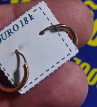 Brincos Argolas Ouro 18 Kilates Peso 0.7 Gramas 12 mm