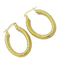 Brincos Argolas Torneadas Fecho Italiano Banho De Ouro 18k 4537