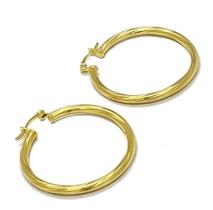 Brincos Argolas Torneadas Fecho Italiano Banho Ouro 18k 4616