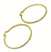 Brincos Argolas Torneadas Fecho Italiano Banho Ouro 18k 4617