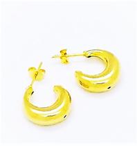 Brincos Argolas Vírgula Banho Ouro 18k 4600 Brincos Argolas Vírgula Banho Ouro 18k 4600