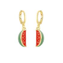 Brincos Argolinha Melancia Revestido em Ouro