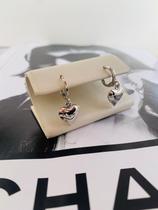 Brincos argolinhas de clic folheados pingente Coração liso Brincos argolinhas de clic folheados pingente Coração liso