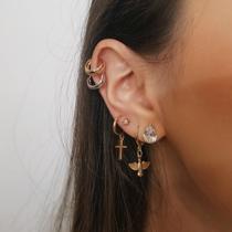 Brincos argolinhas folheados modelo Divino na moda