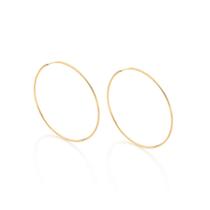 Brincos banhado ouro 3x 24k 18k e 22k feminino argola rommanel fina grande maxi 7cm 522925