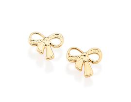 Brincos banhado ouro 3x 24k 18k e 22k feminino infantil rommanel laço vazado com detalhes 524635