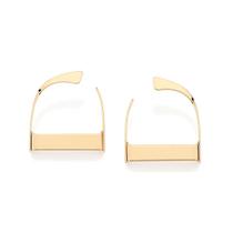 Brincos banhado ouro 3x 24k 18k e 22k feminino meia argola grande maxi laterais abauladas rommanel 527307 Brincos banhado ouro 3x 24k 18k e 22k feminino meia argola grande maxi laterais abauladas rommanel 527307
