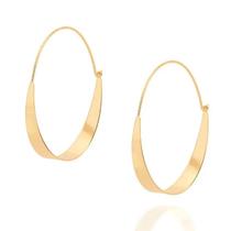 Brincos banhado ouro 3x 24k 18k e 22k femininos argola grandes rommanel chapa lisa 526607