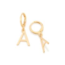 Brincos banhado ouro 3x 24k 18k e 22k femininos argola letras rommanel pendurada 526614 Brincos banhado ouro 3x 24k 18k e 22k femininos argola letras rommanel pendurada 526614