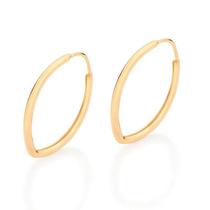 Brincos banhado ouro 3x 24k 18k e 22k femininos argola oval rommanel 526972