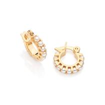 Brincos banhado ouro 3x 24k 18k e 22k femininos argola pérolas infantil rommanel 525123