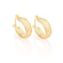 Brincos banhado ouro 3x 24k 18k e 22k femininos argola rommanel circulos vazados 523180 Brincos banhado ouro 3x 24k 18k e 22k femininos argola rommanel circulos vazados 523180