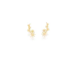 Brincos banhado ouro 3x 24k 18k e 22k femininos ear cuff estrela rommanel grampo detalhes lisos 525675 Brincos banhado ouro 3x 24k 18k e 22k femininos ear cuff estrela rommanel grampo detalhes lisos 525675