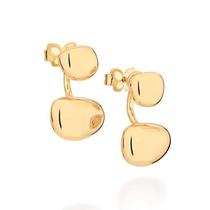 Brincos banhado ouro 3x 24k 18k e 22k femininos ear jacket rommanel oval disforme 526994 Brincos banhado ouro 3x 24k 18k e 22k femininos ear jacket rommanel oval disforme 526994