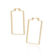 Brincos banhado ouro 3x 24k 18k e 22k femininos grande maxi argola rommanel retangular 527268 Brincos banhado ouro 3x 24k 18k e 22k femininos grande maxi argola rommanel retangular 527268