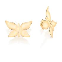 Brincos banhado ouro 3x 24k 18k e 22k femininos grandes borboleta rommanel botão abaulada 527058