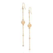 Brincos banhado ouro 3x 24k 18k e 22k femininos grandes corrente rommanel gancho esferas penduradas 527167