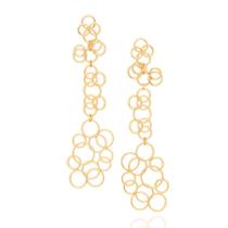 Brincos banhado ouro 3x 24k 18k e 22k femininos grandes rommanel círculos entrelaçados 526684