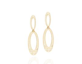 Brincos banhado ouro 3x 24k 18k e 22k femininos grandes rommanel peças ovais abauladas com detalhes 525665 Brincos banhado ouro 3x 24k 18k e 22k femininos grandes rommanel peças ovais abauladas com detalhes 525665