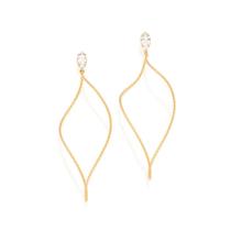 Brincos banhado ouro 3x 24k 18k e 22k femininos grandes zircônias festa rommanel aro torcido navetes 526445