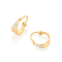 Brincos banhado ouro 3x 24k 18k e 22k femininos infantil bebe recem nascido argola rommanel detalhe rhodium 520366