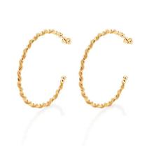 Brincos banhado ouro 3x 24k 18k e 22k femininos meia argola grandes rommanel torcido 527054