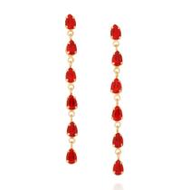 Brincos banhado ouro 3x 24k 18k e 22k femininos para noivas grandes festa gotas cristais rommanel pendurados 526742