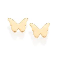 Brincos banhado ouro 3x 24k 18k e 22k femininos pequenos borboleta rommanel 527035 Brincos banhado ouro 3x 24k 18k e 22k femininos pequenos borboleta rommanel 527035