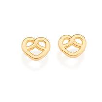 Brincos banhado ouro 3x 24k 18k e 22k femininos pequenos coração infinito rommanel 527121 Brincos banhado ouro 3x 24k 18k e 22k femininos pequenos coração infinito rommanel 527121