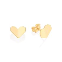 Brincos banhado ouro 3x 24k 18k e 22k femininos pequenos coração rommanel origami 527145