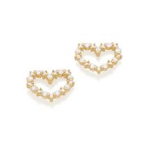 Brincos banhado ouro 3x 24k 18k e 22k femininos pequenos coração zircônias festa rommanel vazado 526322 Brincos banhado ouro 3x 24k 18k e 22k femininos pequenos coração zircônias festa rommanel vazado 526322
