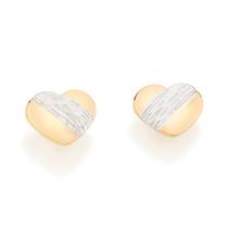 Brincos banhado ouro 3x 24k 18k e 22k femininos pequenos infantil coração segundo furo rommanel ródio branco 520240 Brincos banhado ouro 3x 24k 18k e 22k femininos pequenos infantil coração segundo furo rommanel ródio branco 520240