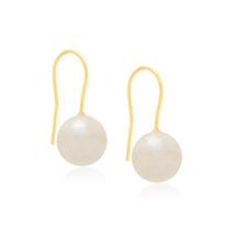 Brincos banhado ouro 3x 24k 18k e 22k femininos pérola pequenos rommanel gancho 522958