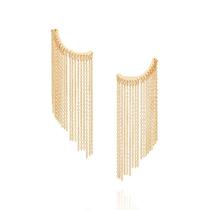 Brincos banhado ouro 3x 24k 18k e 22k femininos rommanel ear cuff franja várias correntes penduradas 526566 Brincos banhado ouro 3x 24k 18k e 22k femininos rommanel ear cuff franja várias correntes penduradas 526566