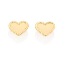 Brincos banhado ouro 3x 24k 18k e 22k ou prata 925 femininos coração pequenos rommanel 526914 326914