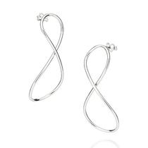 Brincos banhado ouro 3x 24k 18k e 22k ou prata 925 femininos grandes maxi infinito rommanel 527088 327088