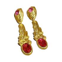 Brincos Barrocos Vintage Femininos - Cristais e Banho de Ouro