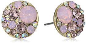 Brincos Betsey Johnson com miçangas facetadas redondas em ouro rosa Brincos Betsey Johnson com miçangas facetadas redondas em ouro rosa
