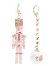 Brincos Betsey Johnson - Modelo Nutcracker Linear Ball Mismatch