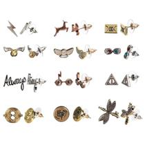 Brincos Bioworld Harry Potter Hogwarts Symbols Femininos