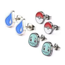 Brincos Body Vibe Pokémon Squirtle Poke Ball Water Drop Brincos Body Vibe Pokémon Squirtle Poke Ball Water Drop