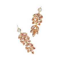 Brincos Boho Femininos com Folhas de Strass - Joias Luxuosas para Casamento e Festa