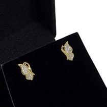 Brincos Borboleta Cravejados De Zirconias Banho De Ouro 18k 3212 Brincos Borboleta Cravejados De Zirconias Banho De Ouro 18k 3212