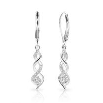 Brincos BOUTIQUELOVIN em prata esterlina CZ Dangle para mulheres Brincos BOUTIQUELOVIN em prata esterlina CZ Dangle para mulheres