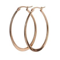 Brincos brincos de argola grandes em aço inoxidável em ouro rosa