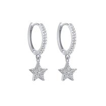 Brincos brincos de prata brincos de estrela para mulheres jóias estrela de cinco pontas pendurado brinco presente de festa