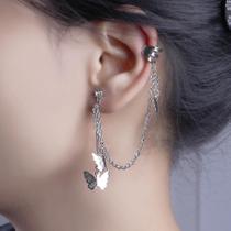 Brincos brincos três grampos de orelha de liga de borboleta para uso diário