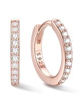 Brincos ChicSilver 14K banhados a ouro rosa, argola de 10 mm para mulheres