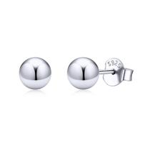 Brincos ChicSilver 925 Sterling Silver Ball Stud 5 mm para mulheres